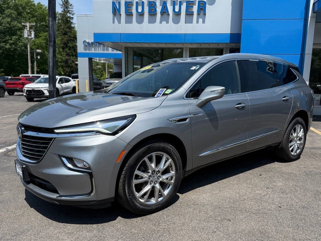 2023 Buick Enclave Essence in Moonstone Gray Metallic — front three-quarter view