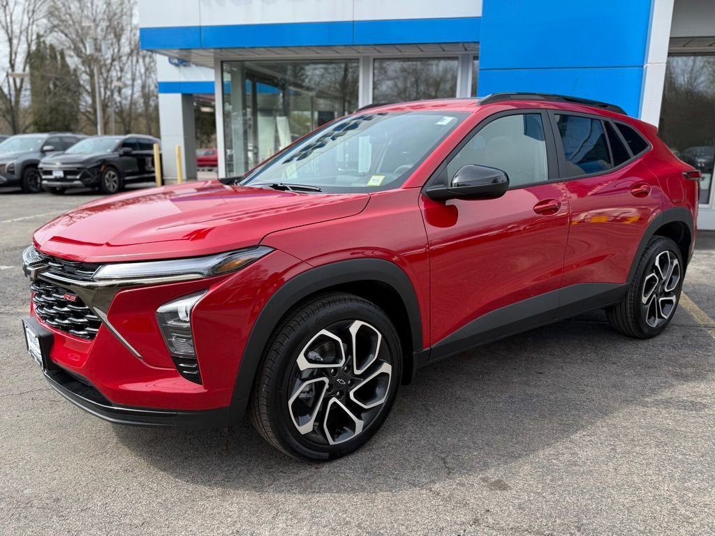 2026 Chevrolet Trax 2RS in Apex Red — front three-quarter view