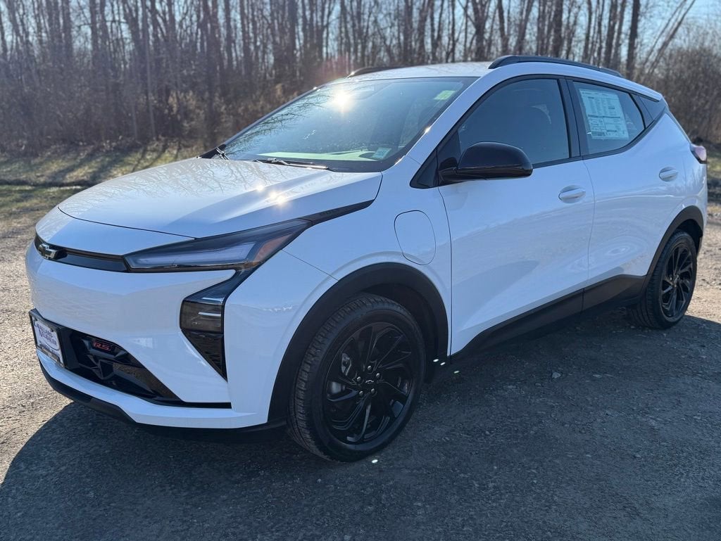 2027 Chevrolet Bolt RS in Summit White — front three-quarter view