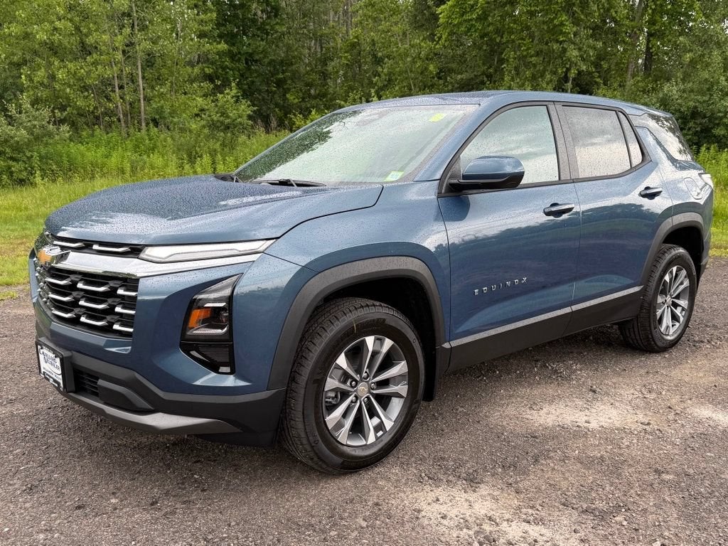 2027 Chevrolet Equinox AWD LT in Lakeshore Blue Metallic — front three-quarter view