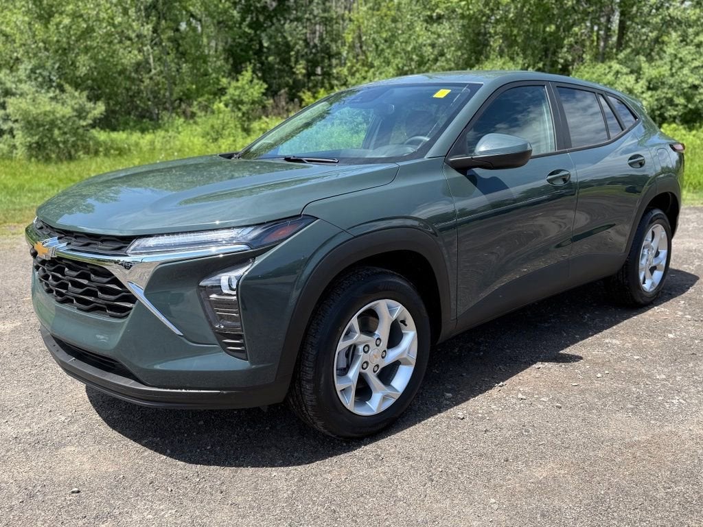 2026 Chevrolet Trax LS in Cypress Gray — front three-quarter view